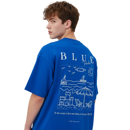 TRUE BLUE OVERSIZED TEE