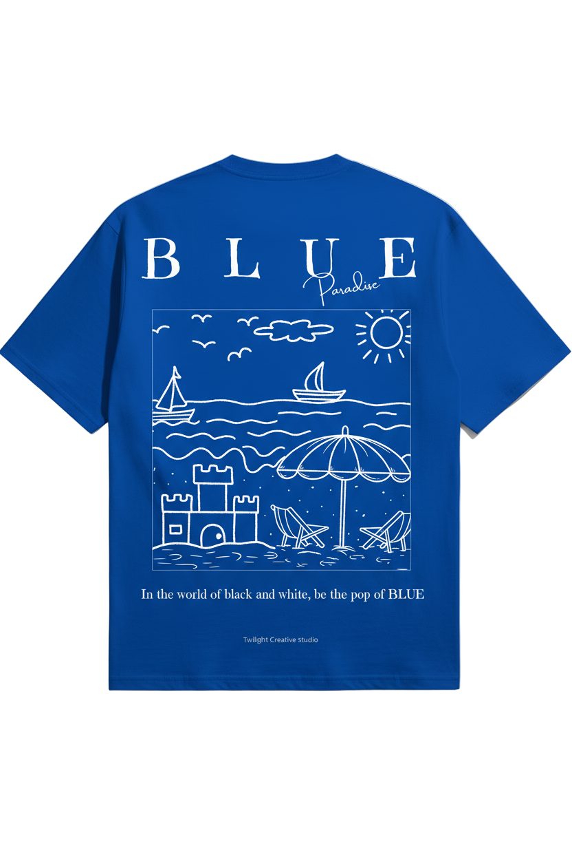 TRUE BLUE OVERSIZED TEE
